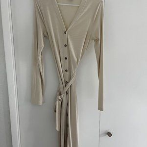 Banana Republic Button Front Ribbed Midi Dress